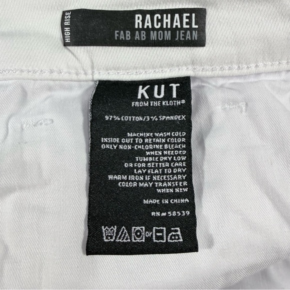 Kut from the Kloth Rachael Fab Ab           Optic White Straight leg Jeans - Picture 2 of 11